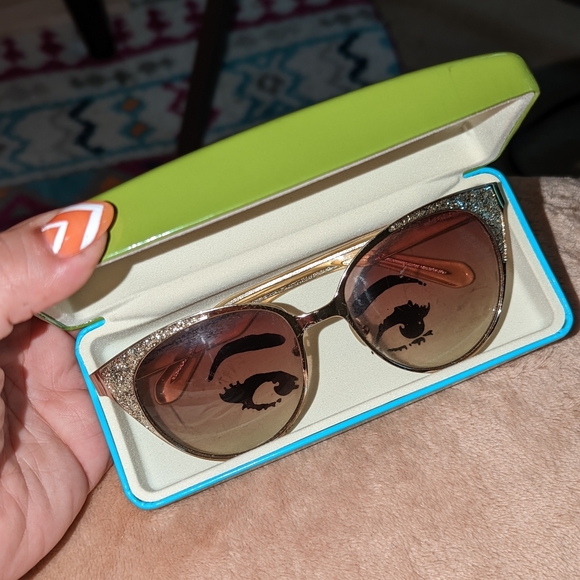 kate spade Accessories Kate Spade Gold Glitter Sunglasses Damaged